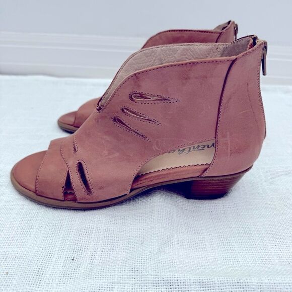Mentha Margarita Cut Out Peep Toe Sandals Ankle Booties in Old Rose 7 - Picture 7 of 13